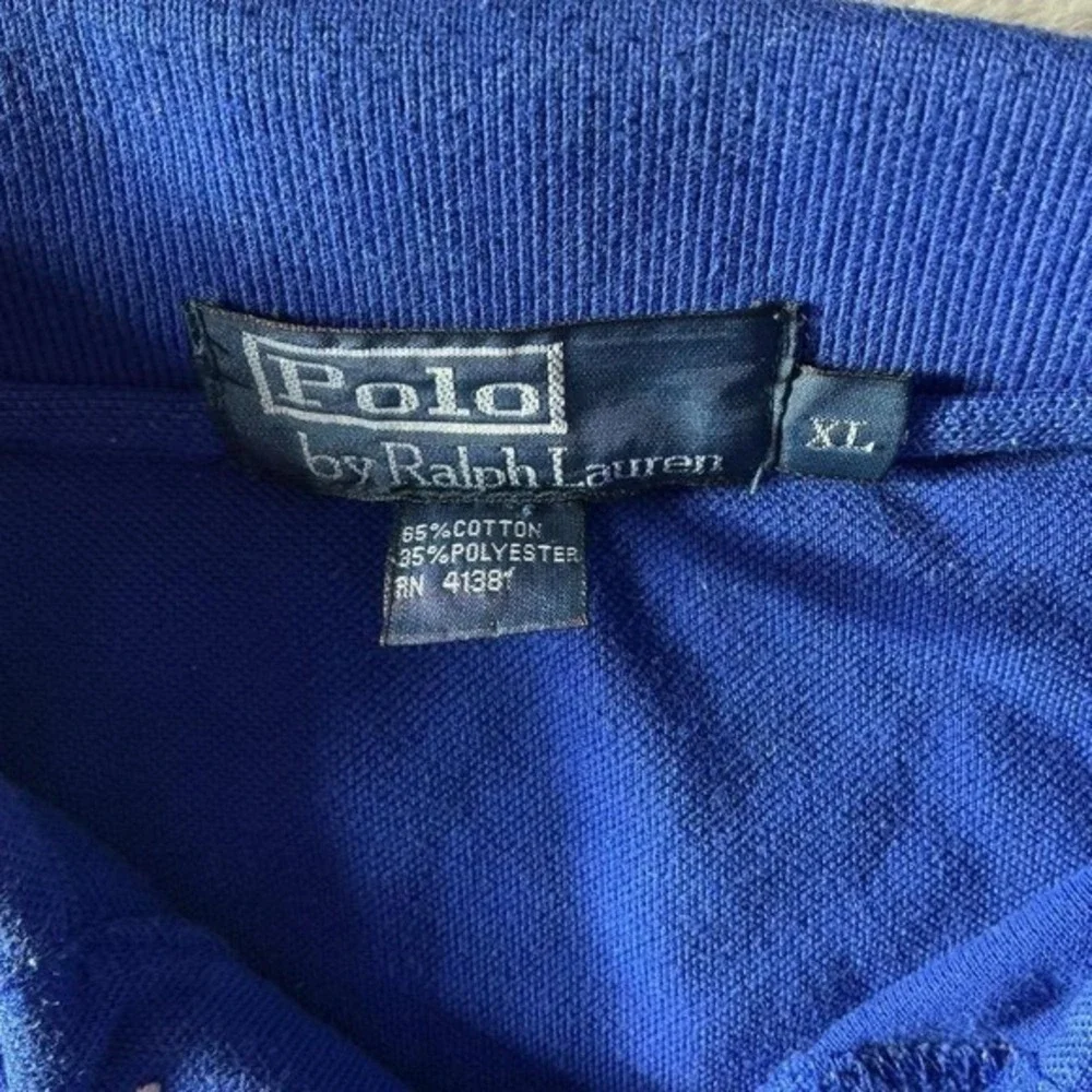 Polo Ralph Lauren Preppy Big Pony Polo Shirt Mens XL Blue Short Sleeve 3 Patch